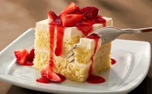 Strawberry Cream Cake (V) at Olive Garden