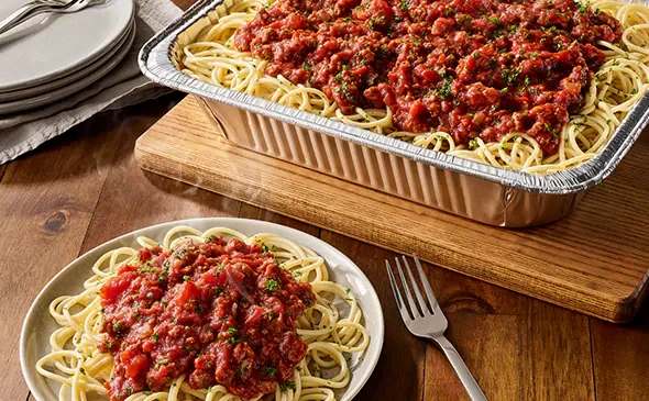 Spaghetti with Meat Sauce (Serves 4 – 6) at Olive Garden